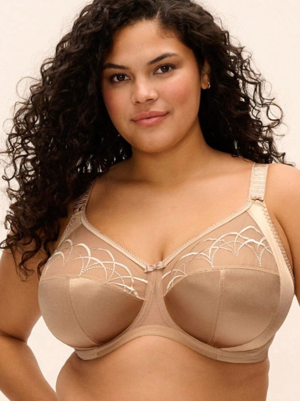 Elomi Plus-Size Cate EL4030HAL Underwire Full Cup Banded Bra 46G Beige/Hazel